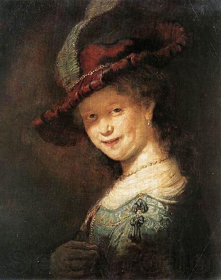 REMBRANDT Harmenszoon van Rijn Portrait of the Young Saskia France oil painting art